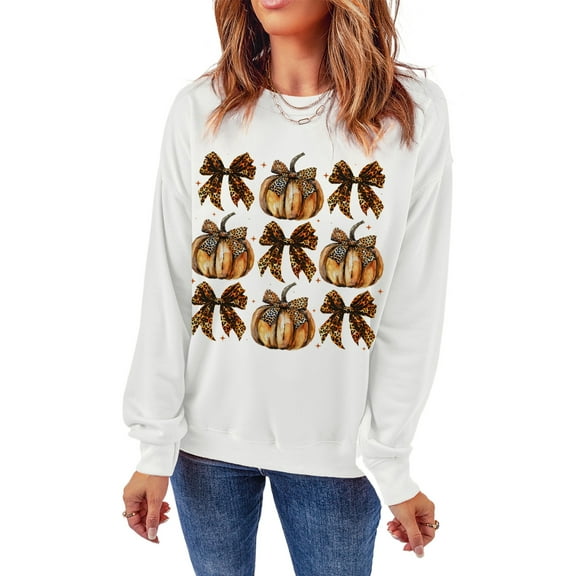 Women's Beige Leopard Print Bow Knot Pullover Sweatshirt | [ZhiHiMeRi] | (US 20-22)2XL
