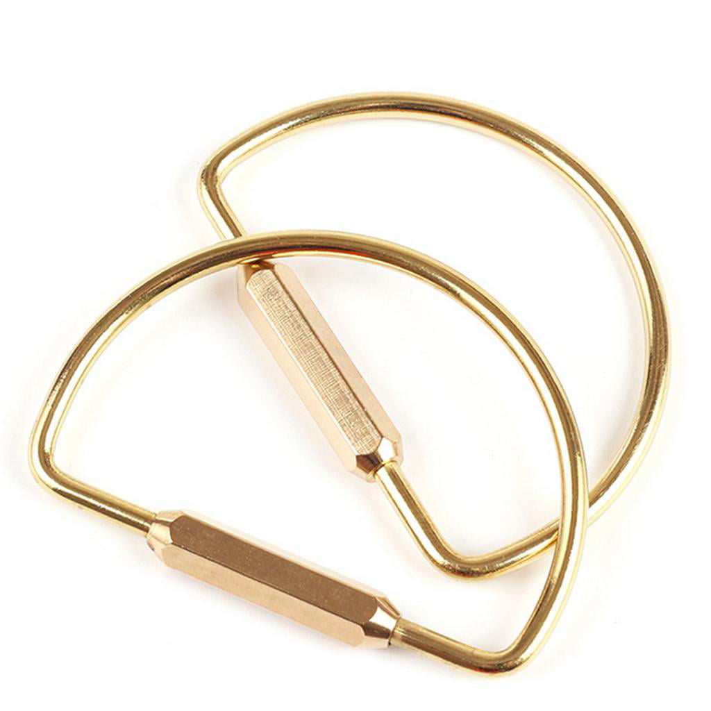 Brass D shape Key Ring Split Chain Jump DIY Holder Loop Craft 65 x 45mm 