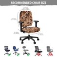 thumbnail image 7 of CHAQLIN Leopard Bow Print Desk Chair Cover with Decorative Stretchable Fabric, Set of 2 Elastic Office Chair Slipcover for High Back Boss Chair, 7 of 7