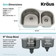 thumbnail image 6 of Kraus KBU26 32 inch Undermount Double Bowl Stainless Steel Kitchen Sink, 6 of 11