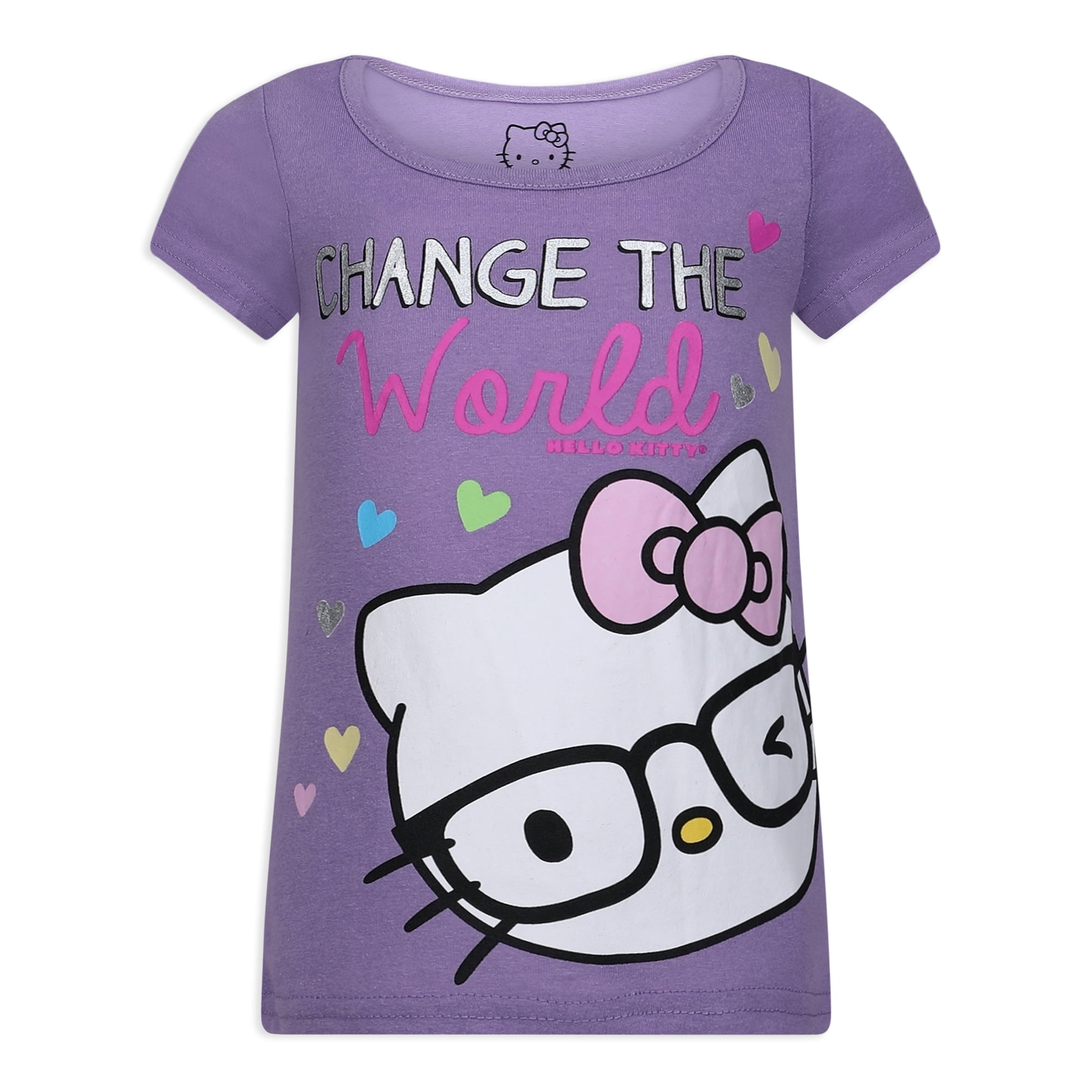 Hello Kitty Girls 3 Pack Short Sleeve T-Shirt - Yellow/Pink/Purple