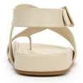 thumbnail image 4 of Franco Sarto Women' s Blair Toe Loop Buckle Flat Sandals Ivory 7M, 4 of 5