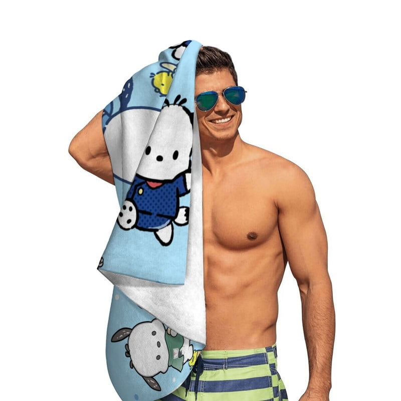pochacco Gifts Beach Towel for Women Girl Birthday Inspired Fan Bath Outdoor Music Lover