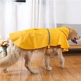thumbnail image 1 of CRAFTHROU Raincoat for Small Dogs Waterproof PU Yellow Hoodie for Wet Weather 1Pack, 1 of 6