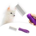 thumbnail image 5 of 1 pieza (púrpura) Peine para desenredar el pelo de mascotas Peine para el cuidado de mascotas Peine de dientes largos de acero inoxidable para perros Gatos Peine para mascotas, peine para mascotas, agujas largas y cortas Rojo Verde, 5 of 5