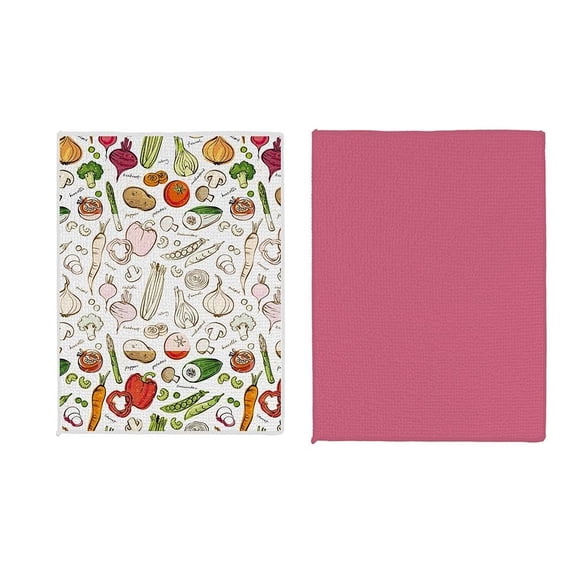 Trapo Cocina Mainstays Liso y Estampado Rosa 2 Piezas