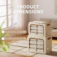 thumbnail image 2 of 6 Pack Clothes Storage Bins - Foldable Storage Bins for Clothes Fabric Storage Box with Metal Frame (Beige, 16.5x12.2x12.2 inch), 2 of 6