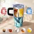 thumbnail image 6 of Butterfly 20oz Stainless Steel Tumbler with Handle and Straw – Insulated Travel Cup with Sliding Lid, 360° Full Wrap Printed Mug for Home, Outdoor & Sports Use, Spring, 6 of 6