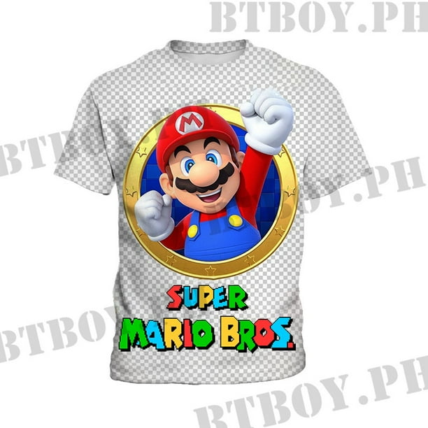 Camiseta Super Mario Bros Para Niños De Juego De Bebé Moda Niñas Manga Corta Estampado De Verano Tops Tees Gao Jiahui unisex