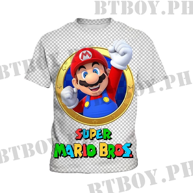 Camiseta Super Mario Bros Para Niños De Juego De Bebé Moda Niñas Manga Corta Estampado De Verano Tops Tees Gao Jiahui unisex