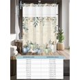 thumbnail image 6 of No Hook Cloth Fabric Shower Curtain with Snap in Liner, Green Blue Pumpkins Fall Waterproof Shower Curtains Set with See Through Top Window, Thanksgiving Eucalyptus Leaves Flower 72"x84", 6 of 6