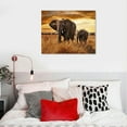 thumbnail image 4 of ARISTURING Elephant Canvas Picture Wall Art: Elephant Family Migrate Painting yellow Autumn Sunset Prints Panoramic Animals Wildlife Decorations For Living Room Bedroom Decor, 4 of 4