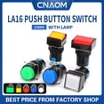 thumbnail image 2 of Interruptor pulsador con luz LED de 16 m, interruptor de botón para máquina industrial, interruptor momentáneo con enclavamiento y reinicio automático LA16Y, 2 of 5