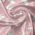 thumbnail image 7 of Ambesonne Easter Valance & Curtain, Cartoon Style Rabbits Art, 55"x24", Pale Pink White Khaki, 7 of 7