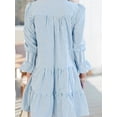 thumbnail image 6 of Women's Striped Tiered Flounce Sleeve Shirt Dress Ruffled Smocked Design 95% Polyester 5% Spandex Machine Wash Cold, 6 of 9