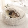 thumbnail image 1 of Suave forro polar cama para mascotas perrera invierno cálido perro cachorro sueño cojín (café L), 1 of 4