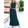 thumbnail image 5 of PRETTYGARDEN Women's 2 Piece Maxi Skirt Sets Casual Summer Knit Cropped Tank Top High Waisted Long Skirts Outfit, 5 of 10