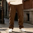 thumbnail image 2 of Loose Cargo Pants for Men,Straight Leg Casual Wide Leg Trousers with Multi Pockets for Hiking and Traveling, 2 of 7