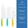 thumbnail image 4 of Tutuviw 3Pcs Kids Knife Set for Cooking and Cutting Fruits, Veggies & Cake Perfect Starter Knife Set for Little Hands in the Kitchen Nylon Knife for Kids Fun & Safe Lettuce Knife(Color random), 4 of 8