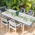 thumbnail image 2 of Green Eucalyptus Leaves Table Cloths for 8 Foot Rectangle Tables, Vintage Art Farmhouse Wooden Patio Waterproof Elastic Fitted Tablecloths, Washable Rectangular Table Cover for Camping, 2 of 8
