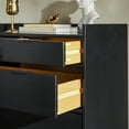 thumbnail image 2 of Walker Edison Mid-Century Modern 6-Drawer Wood Dresser, Solid Black, 2 of 11