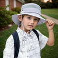 thumbnail image 4 of Hjtefg Kids Sun Hat - Adjustable Fisherman Cap for Boys & Girls, Lightweight Breathable Wide Brim Hat for Outdoor Play and Casual Wear, Comfortable Kids' Headwear,Color: 1-Light Gray Size: 4-10 Years, 4 of 4