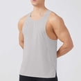 thumbnail image 2 of HappyYEE Men's Quick Dry Tank Tops Summer Outdoor Running Athletic Sleeveless Tops Hem Split Lightweight Comfy Tanks Gray 3XL, 2 of 8