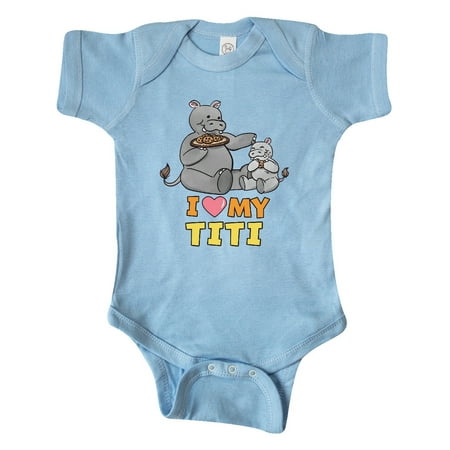 

Inktastic I Love My Titi Hippos Gift Baby Boy or Baby Girl Bodysuit