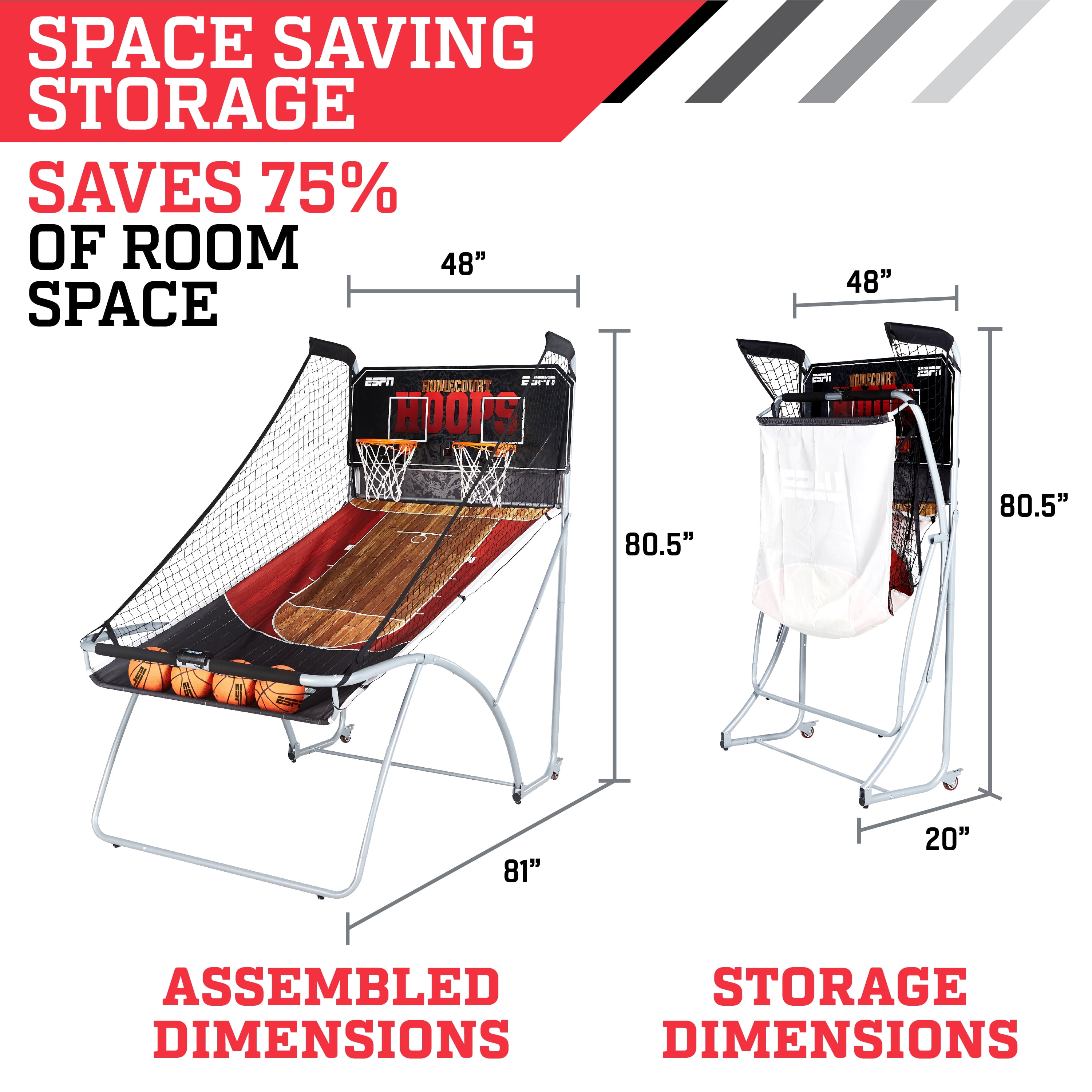 ESPN EZ-Fold 2-Player Arcade Basketball Game (Poly Backboard & Premium  Scorer) Easy to Assemble BG132Y20016 - Best Buy