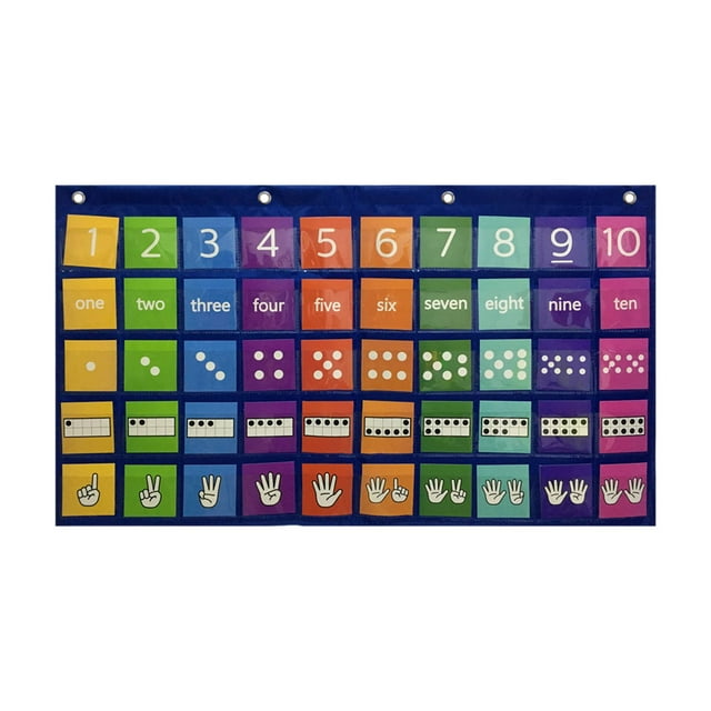 Matemáticas de jardín de infantes Zulema bolsa colgante 50 tarjetas 32x18,5 pulgadas Juguetes Educativos