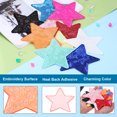 thumbnail image 3 of Uxcell Parche de estrella de lentejuelas para planchar, parches de lentejuelas bordados para reparación de ropa, decoración de mochila y zapatos, naranja 5 en, 3 of 5