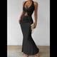 thumbnail image 5 of Conjunto de Dos Piezas para Mujer: Top con Cuello Halter y Falda con Frontal, Conjunto de Verano. Negro L, 5 of 10