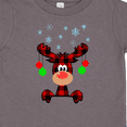 thumbnail image 4 of Inktastic Cute Flannel Reindeer with Christmas Bulbs and Snowflakes Boys or Girls Toddler T-Shirt, 4 of 5