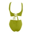 thumbnail image 4 of adviicd Maillots de Bain pour Femmes Ensemble Bikini pour Femmes Maillots de Bain Deux Pièces Col en V Dos Croisé à Nouer Bretelles Spaghetti Vert,m, 4 of 5