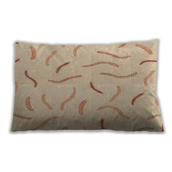 Ahgly Company Patterned Outdoor Rectangular Moccasin Beige Lumbar Throw Pillow, 13 inch by 19 inch