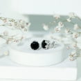 thumbnail image 5 of Rosec Jewels 6 MM Black Spinel Solitaire Crown Stud Earrings, 10K White Gold, 5 of 7