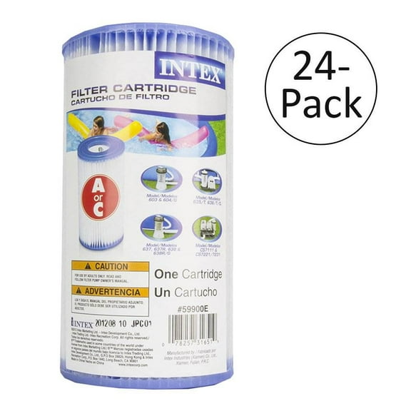 Intex Pool Easy Set Type A Replacement Filter Pump Cartridge (24 Pack) | 29000E