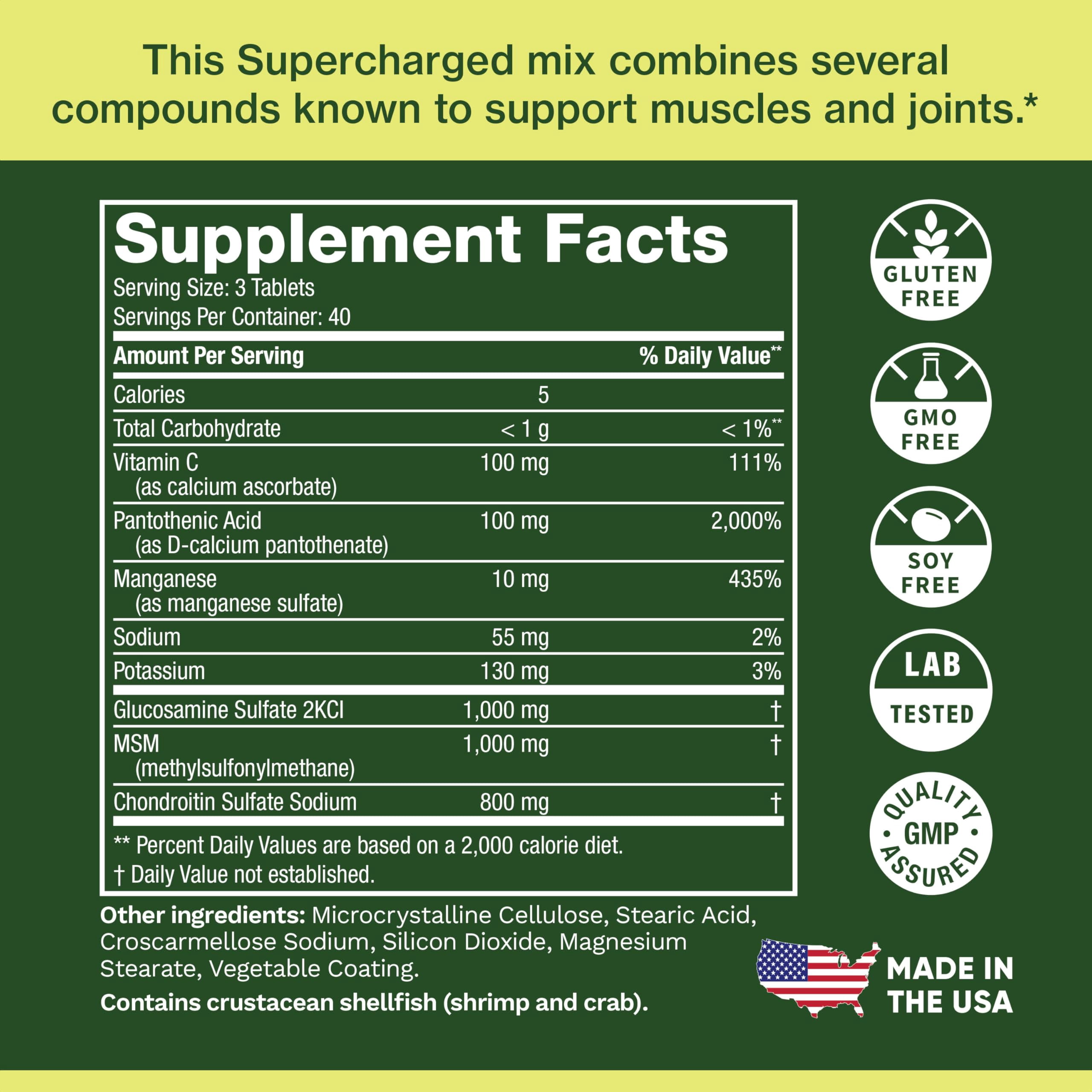 Life's Fortune Super Glucosamax Glucosamine Sulfate Supplement, 120 Tablets, Glucosamine, Joint Support Formula
