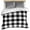 Black, variant on 3 Piece Blue White Plaid Duvet Cover Set Queen Size,Microfiber Comforter/Quilt Cover with Corner Ties and 2 Pillowcases,Gradient Geometric Buffalo Checkered All Season Bedding with Zipper Closure
