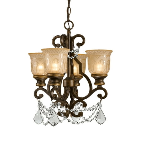 

Crystorama 7504-BU-CL-SAQ Norwalk Spectra Crystal Mini Chandelier Bronze Umber