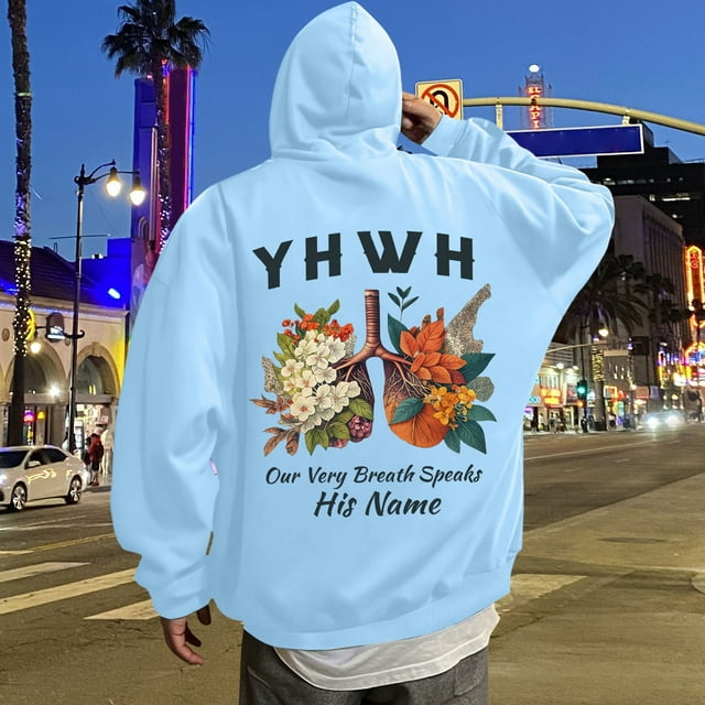 MHFRRA Sudadera con Capucha y Estampado Gráfico, Informal, Suave y Cómoda, para Uso Diario Azul