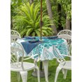 thumbnail image 4 of Outdoor Tablecloth with Umbrella Hole Zipper Coastal Turtle Round Tablecloth 54" Waterproof Outside Table Cloth Teal Green Ocean Boho Summer Beach Patio Table Cover Tablecloths for Picnic Party, 4 of 8