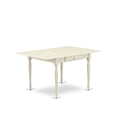 thumbnail image 2 of East West Furniture Monza Rectangular Table 36"X54" With 2 Drop Leaves Leaf In Linen White Finish, Medium, 2 of 2