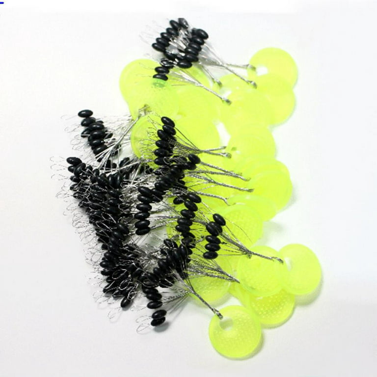  NA 600 Pieces Fishing Bobber Stoppers 20 Sets 30-in-1 Float  Stops Yellow Oval Fishing Bobber Space Beans for Fishing Rigging Floating  Size: S/M/L (20sets-600pcs-M) : Sports & Outdoors