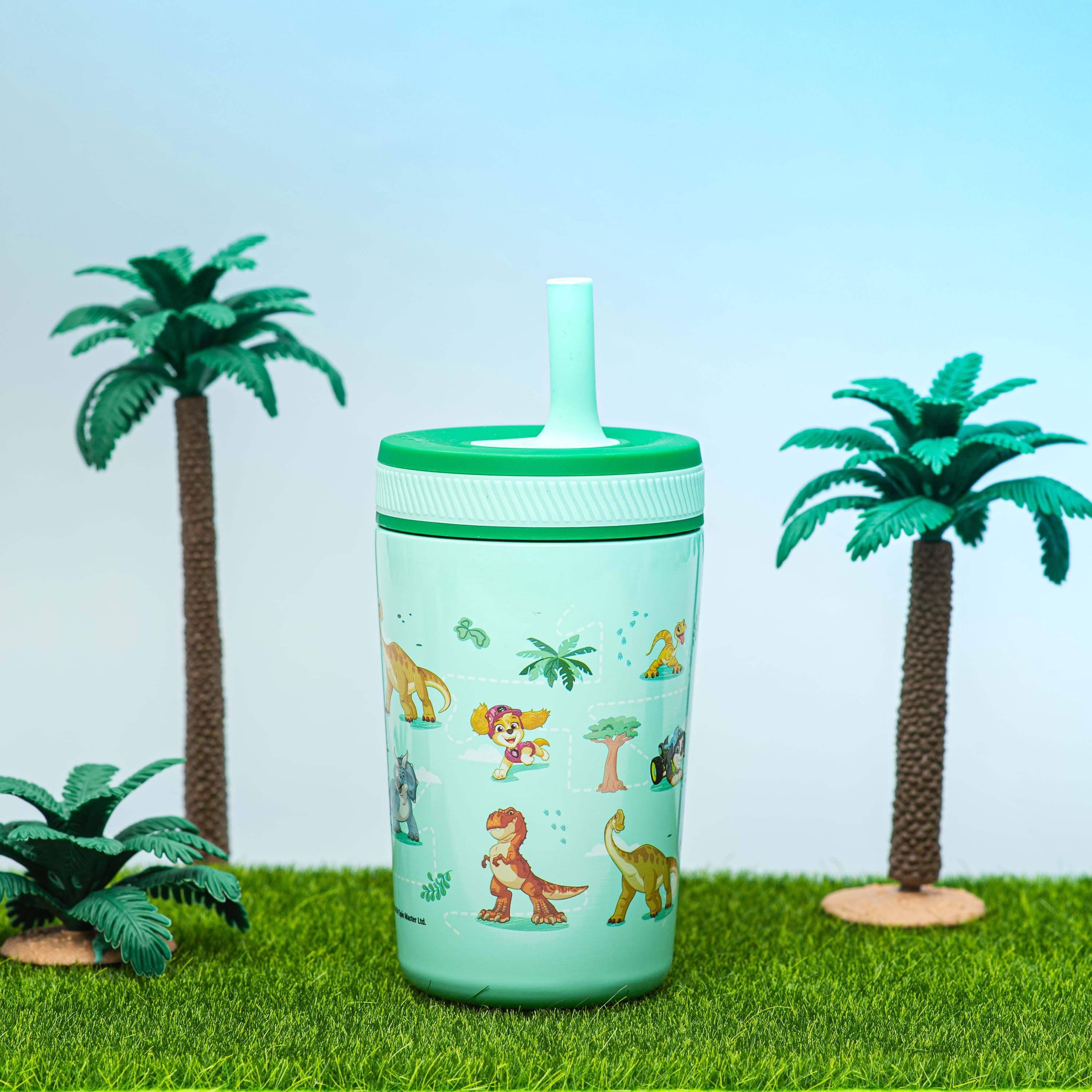 Zak Designs PAW Patrol: The Dino Movie Kelso Toddler Cups For Travel or Home, 12oz Vacuum Insulated Stainless Steel Sippy Cup With Leak-Proof Design, Perfect for Kids (Marshall, Skye, Rex)