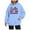 Blue, variant on Bibifish Hoodies For Women Fall Oversized Mom Letter Print Hoodies Long Sleeve Female Sports Pullovers Tops With Pocket