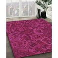 thumbnail image 3 of Ahgly Company Machine Washable Indoor Square Transitional Deep Pink Area Rugs, 3' Square, 3 of 7