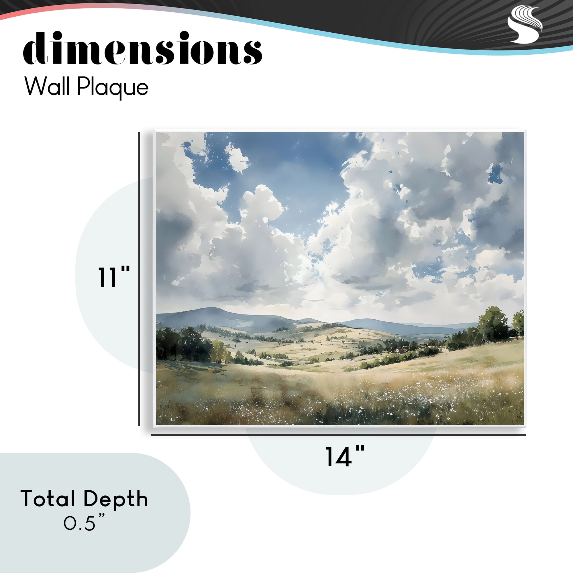 Stupell Industries Cloudy Hills Meadow Wall Plaque Art, design by Franklyn Gregory