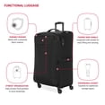 thumbnail image 3 of SWISSGEAR Stride Large Expandable Spinner Luggage, Black, Checked, 8 Wheels, TSA Lock, 3 of 11
