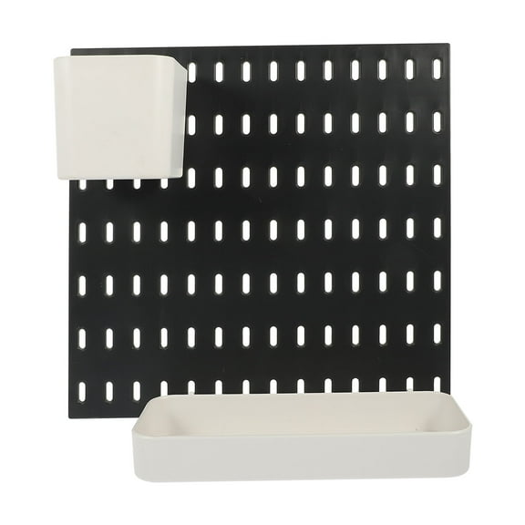 HEMOTON  Hanging Perforated Board Storage Rack Pegboard Shelf Organizer Brackets Office